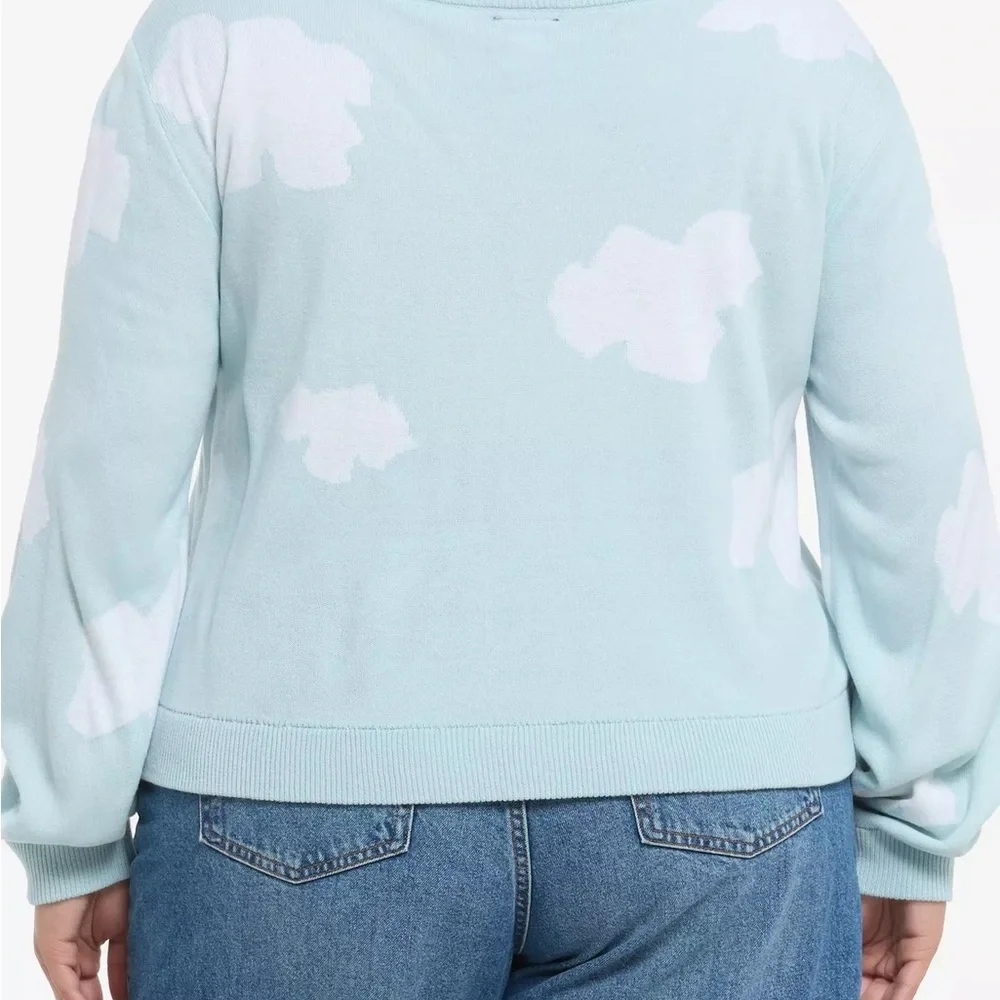 Peanuts Off-the-Shoulder Sweater - Light Blue and Red - Picture 2 of 8